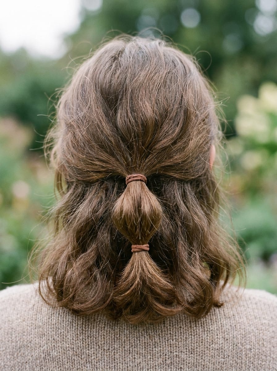 Bubble Ponytail für mittellange Haare - Einfache Frisur mittellang